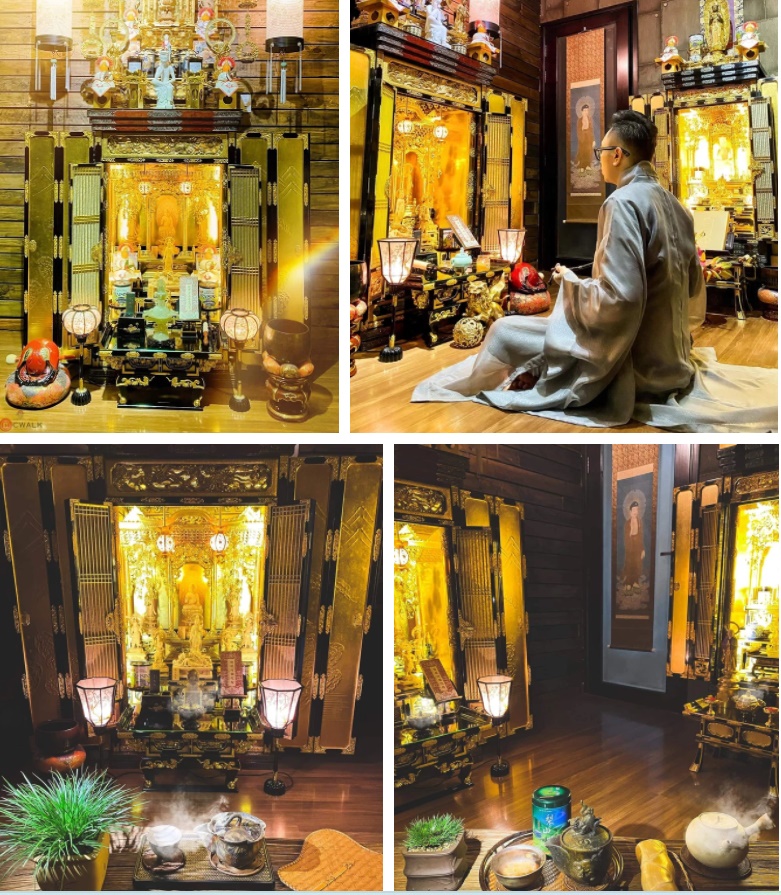 4 mẫu bàn thờ đúng lễ nghi, chuẩn phong thuỷ khiến dân tình trầm trồ: Bày biện khéo hết phần thiên hạ, bảo sao gia chủ đắc sai tài lộc-9