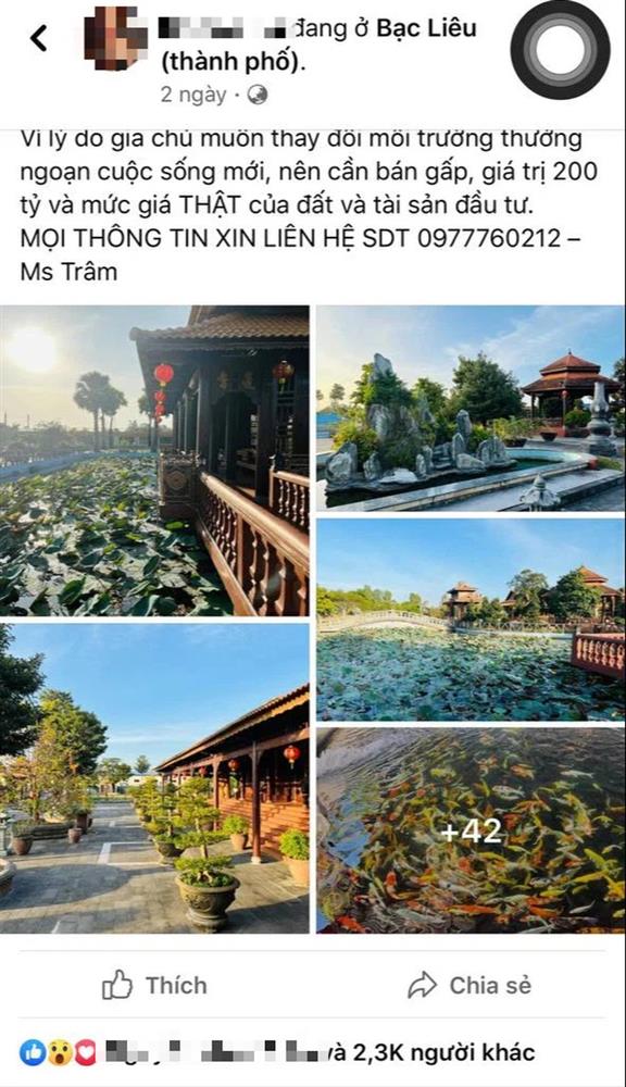 Đại gia Bạc Liêu rao bán gấp biệt phủ 200 tỷ khiến dân mạng sốc tận óc: Rộng 8,3 ha tầm cỡ khu du lịch, lối sống xa hoa không kém gì vua chúa-2
