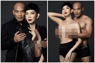 Bộ ảnh cộp mác 18+ của vợ chồng Xuân Lan: Nữ siêu mẫu 'thả rông' vòng 1, 'bàn tay hư' của ông xã thì ôm trọn những nơi nhạy cảm