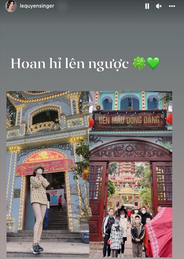 Lễ chùa đầu năm, Lệ Quyên diện chiếc quần tội đồ khiến bao người bị hiểu lầm-1