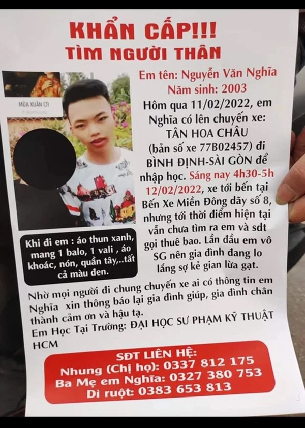 Nam sinh viên Bình Định mất tích bí ẩn khi vào TP.HCM nhập học-2