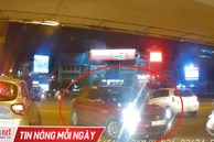 Nữ tài xế lỡ đi ô tô ngược chiều vào làn dừng đèn đỏ
