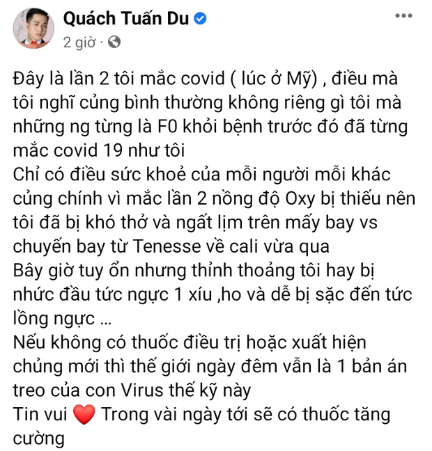 Nam ca sĩ Vbiz dương tính Covid-19 lần 2, nguyên nhân gây ra khó thở và ngất lịm trên máy bay-1