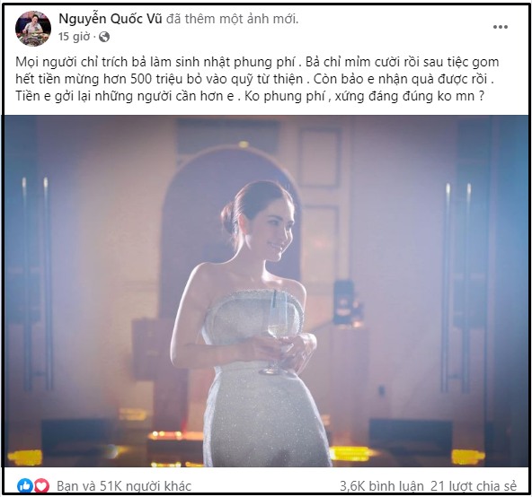 Bị dân mạng nói tổ chức sinh nhật làm màu, lãng phí, chồng Đoàn Di Băng đáp trả thẳng mặt-1