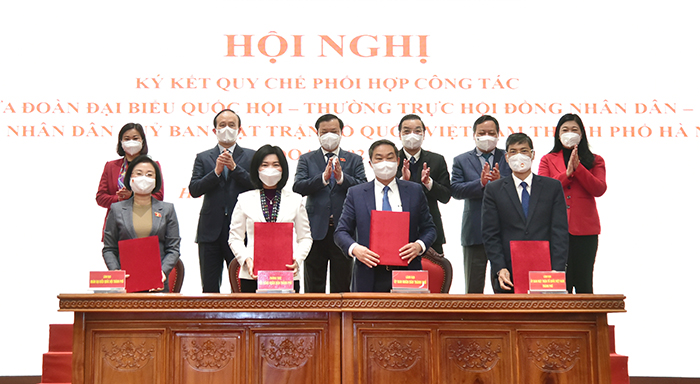 Ký kết Quy chế phối hợp công tác giữa Đoàn ĐBQH - Thường trực HĐND - UBND - MTTQ Việt Nam Thành phố-1