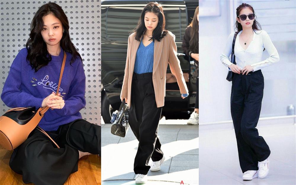 Chỉ cao 1m63, Jennie vẫn mặc quần ống rộng tuyệt đẹp và tôn dáng-1