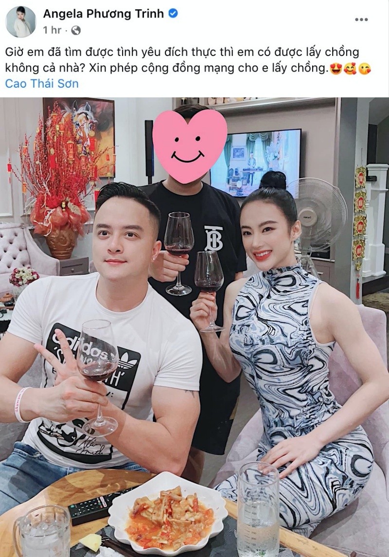 Angela Phương Trinh ẩn ý Cao Thái Sơn là tình yêu đích thực, xin phép cộng đồng mạng được lấy làm chồng?-1