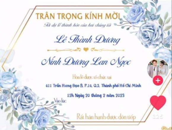 Mạng xã hội lan truyền thiệp cưới của Ngô Kiến Huy và Lan Ngọc với thời gian địa điểm cụ thể, tin vui đến rồi sao?-2