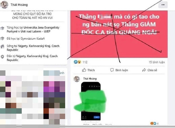 Xác minh danh tính chủ tài khoản Facebook dọa bắn Giám đốc Công an tỉnh Quảng Ngãi-2