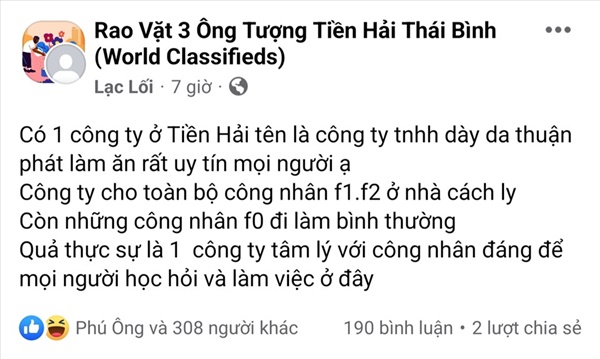 Thông tin F0 đi làm, F1, F2 ở nhà cách ly là bịa đặt-1