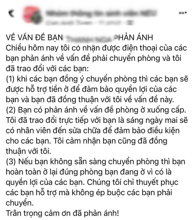 Nữ sinh đóng 670 nghìn nhưng phải nhường phòng cho F0, chuyển đến khu bừa bộn: Trường giải quyết có hợp lý?-8