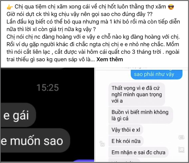 Đi xăm hình hốt luôn ông thợ đã có vợ, khi bị chính thất tìm đến kẻ thứ ba cuống cuồng giải thích: Chị cũng là nạn nhân-1