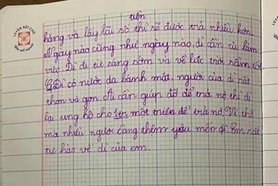 Học sinh viết văn tả 