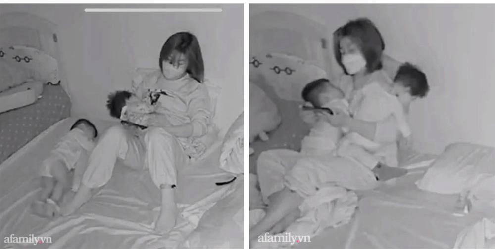 3 mẹ con cùng là F0, camera ghi lại hình ảnh mẹ kiệt sức vì 2 con bám cả đêm lẫn ngày, lý do vượt qua được chỉ có ai làm mẹ mới hiểu-1