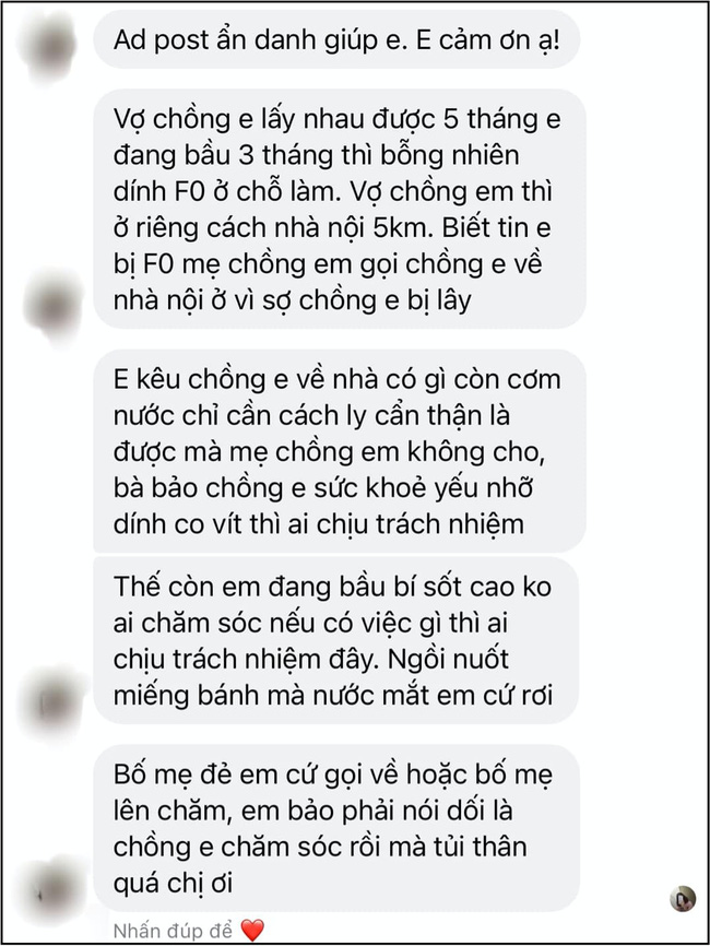 Câu chuyện có phúc cùng hưởng có họa tự chịu: Vợ bầu mắc Covid, mẹ chồng gọi ngay con trai về nhà và hành động gây bức xúc của ông chồng nhu nhược!-2