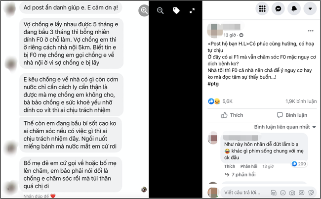 Câu chuyện có phúc cùng hưởng có họa tự chịu: Vợ bầu mắc Covid, mẹ chồng gọi ngay con trai về nhà và hành động gây bức xúc của ông chồng nhu nhược!-1