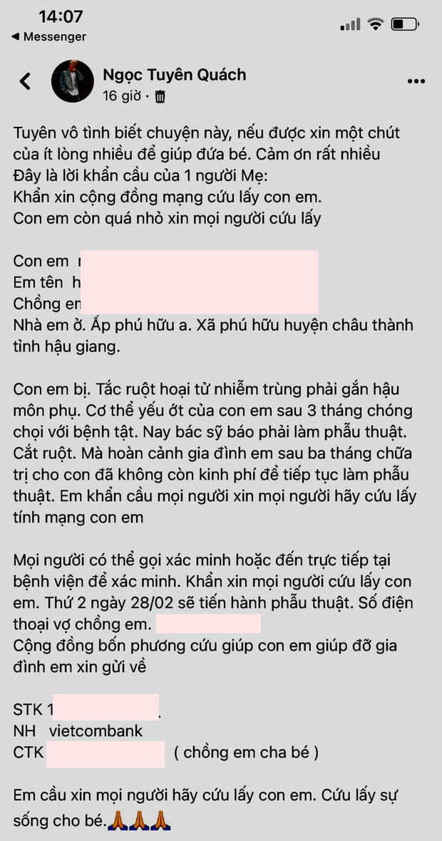 Nam diễn viên đình đám Vbiz có hành động tiếp tay kêu gọi từ thiện trục lợi, chính chủ giải thích ra sao?-1