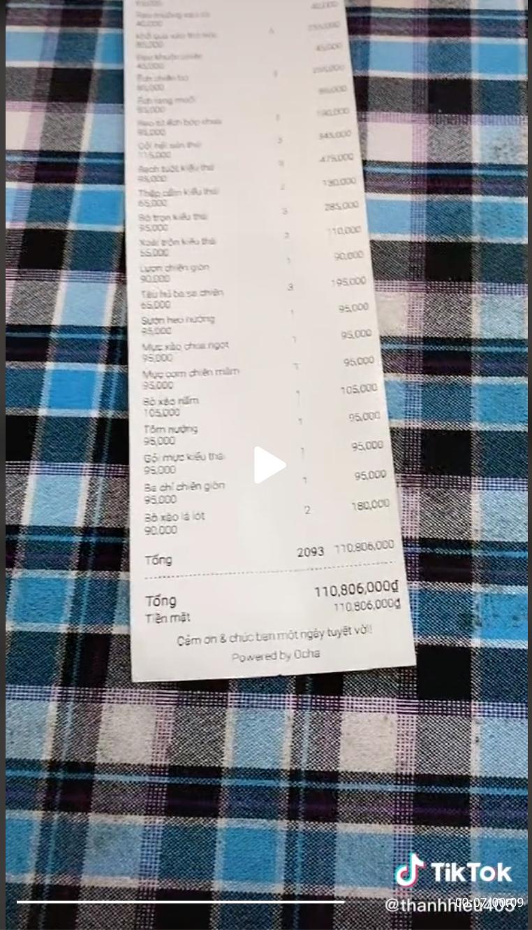 Xôn xao một chiếc bill khủng lên đến trăm triệu ở một nhà hàng tại Quảng Nam, chủ quán gọi Thần Tài, đầu bếp và chạy bàn khóc thét?-1