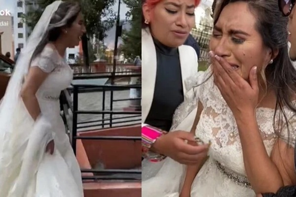 Trước giờ cử hành hôn lễ, cô dâu khóc nức nở chạy theo chiếc ô tô, sự tình phía sau khiến 6 triệu người xem khuyên: Bỏ đi còn kịp-3