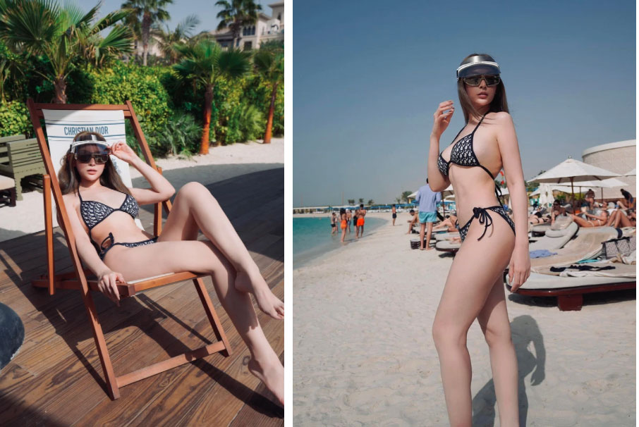Huyền Baby xả lô ảnh du lịch xa xỉ ở Dubai: Diện bikini khoe đường cong nhiều hơn cả đường đua-2