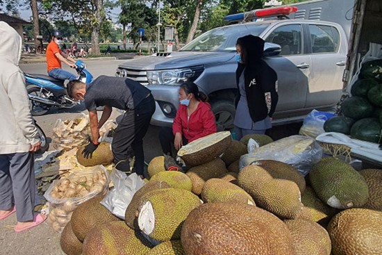 Bất ngờ hoa quả dội chợ rẻ như cho, chị em chi tiền mua cả thùng về chia nhau.