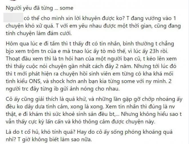 Vợ sắp cưới từng chơi some lên tiếng: Tại sao đàn ông có thể phóng khoáng thử cảm giác lạ còn phụ nữ thì không?-1