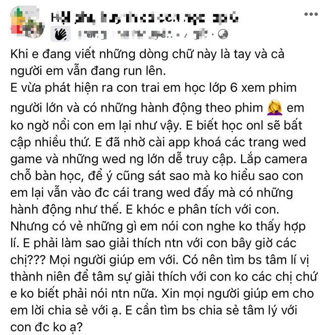Con đang ngồi học online thì có hành động KỲ LẠ, bà mẹ tới gần mà run rẩy tay chân phải đăng đàn cầu cứu: Có nên đem con đi bác sĩ?-1