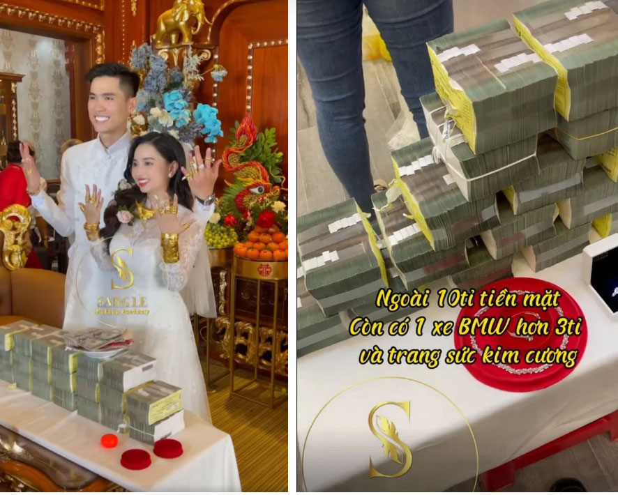 Những màn trao sổ đỏ, vàng 100 cây - kim cương 20 tỷ rúng động trong đám cưới: Kết hôn chính là màn gọi vốn thành công nhất!-2