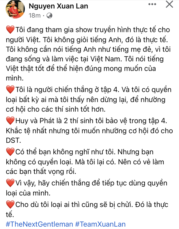 Bị Hà Anh chê thẳng mặt dốt tiếng Anh, Xuân Lan đáp ngay: Tôi không giỏi tiếng Anh, không cần nói tiếng Anh như tiếng mẹ đẻ-4