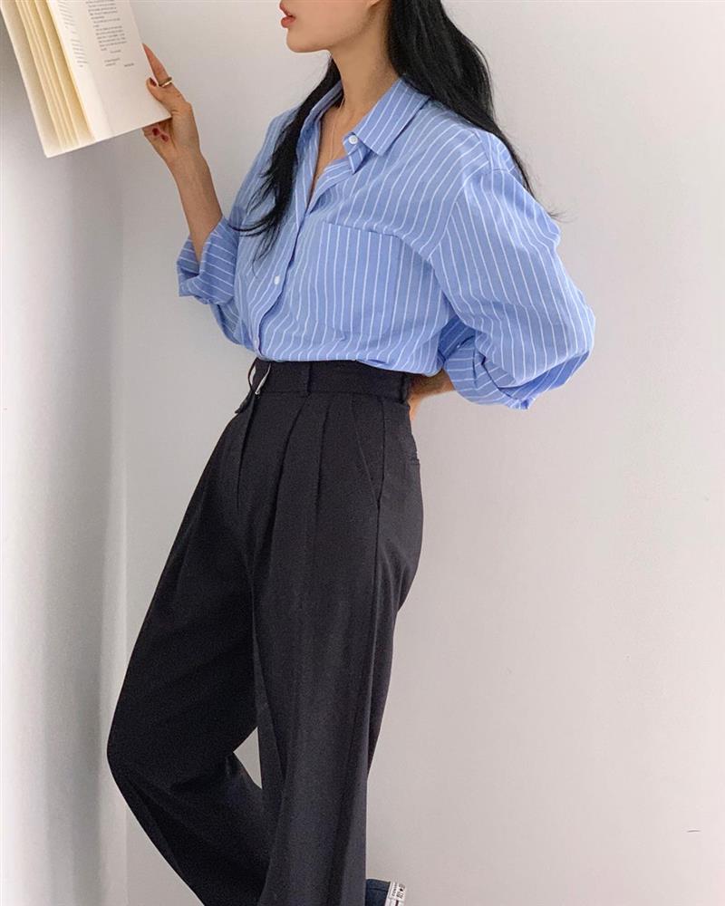 Có một kiểu sơ mi không cần biết béo hay gầy, chị em cứ mặc lên là eo ót thon thả-3