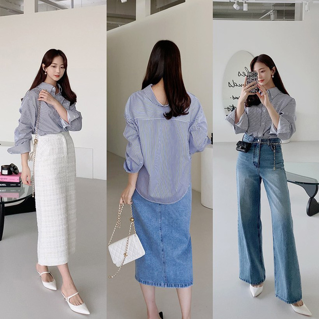 Có một kiểu sơ mi không cần biết béo hay gầy, chị em cứ mặc lên là eo ót thon thả-5