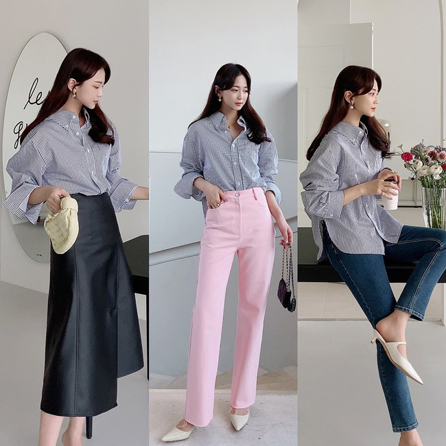 Có một kiểu sơ mi không cần biết béo hay gầy, chị em cứ mặc lên là eo ót thon thả-6