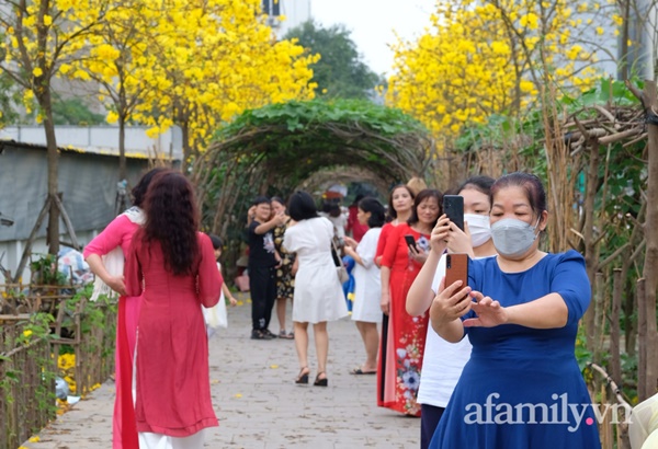 Đường hoa phong linh Park City vừa đóng cửa, người Hà Nội lại đổ xô tới chụp ảnh tại 1 địa điểm khác tạo nên khung cảnh đông đúc, hỗn loạn-4