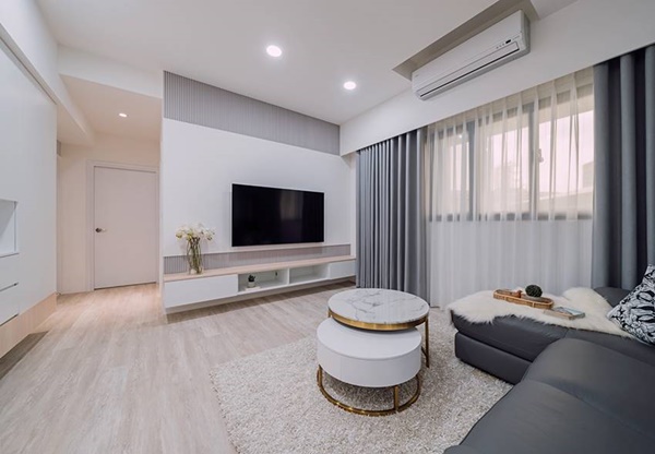 Căn hộ màu xanh lam tao nhã nhẹ nhàng, thiết kế phòng bếp siêu rộng để đãi khách-6