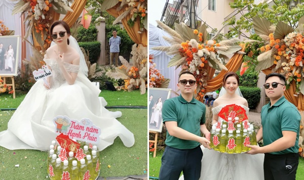Cô dâu Bắc Giang được bạn tặng 10 lít xăng trong ngày cưới-2