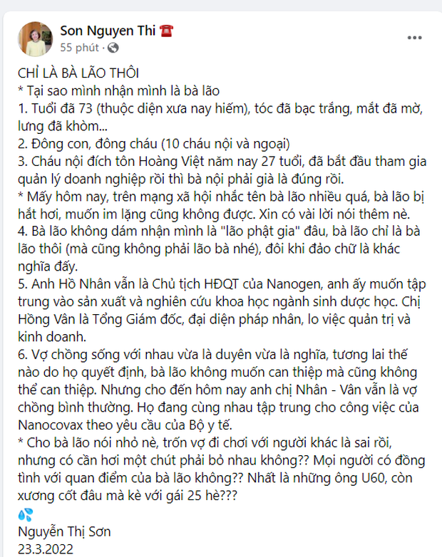Lão phật gia nhà Sơn Kim bất ngờ chỉnh sửa tâm thư giữa đêm, đoạn nội dung ông U60 còn xương cốt đâu mà kè với gái 25? bay màu?-1