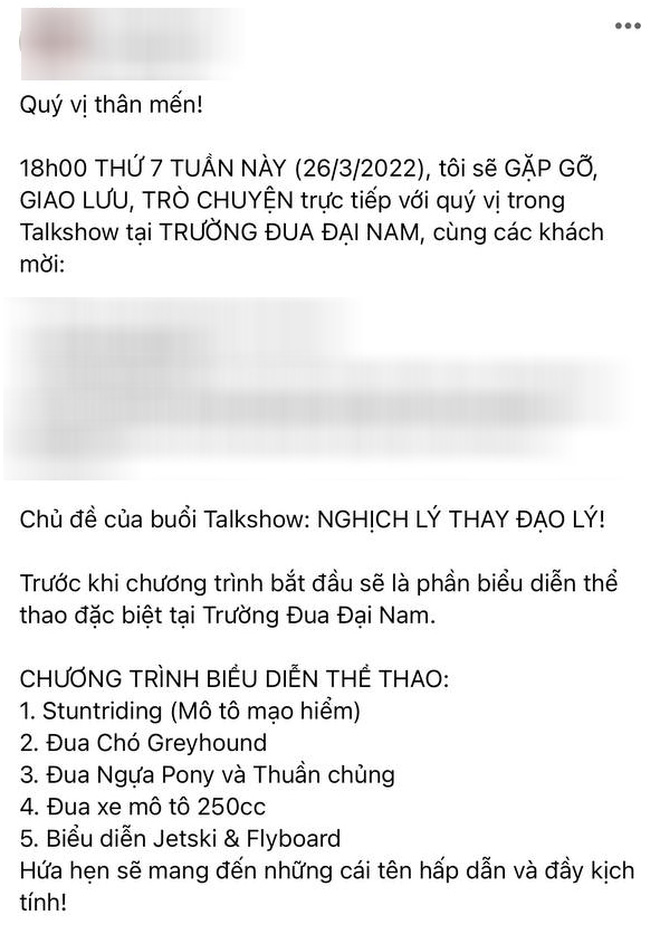 Trước khi bị bắt tạm giam, bà Nguyễn Phương Hằng vẫn đăng đàn thông báo tổ chức talkshow Nghịch lý thay đạo lý-3