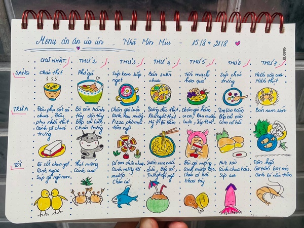 Nấu ăn vì đam mê, vợ đảm&nbsp;đều đặn cơm ngon canh ngọt&nbsp;cho chồng mang đi làm, tự vẽ cả menu&nbsp;cực độc đáo-10