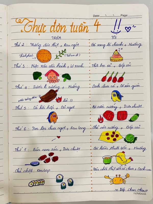 Nấu ăn vì đam mê, vợ đảm&nbsp;đều đặn cơm ngon canh ngọt&nbsp;cho chồng mang đi làm, tự vẽ cả menu&nbsp;cực độc đáo-11