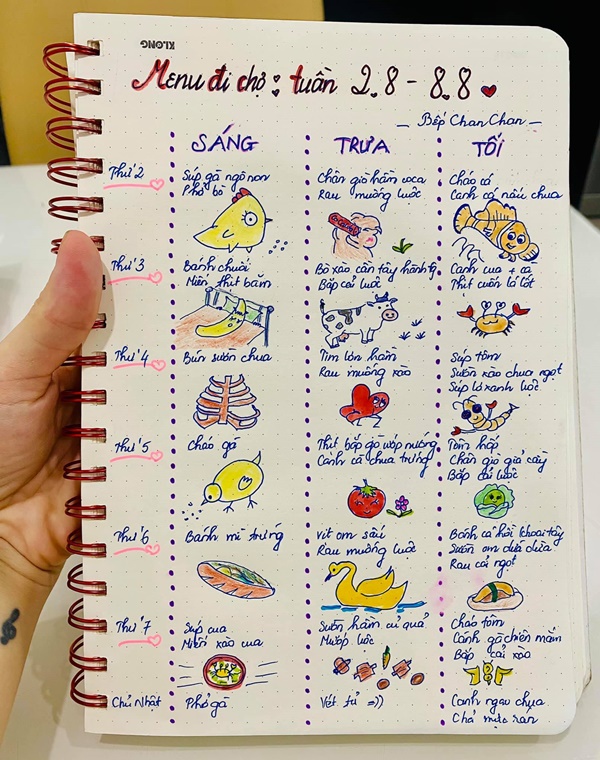 Nấu ăn vì đam mê, vợ đảm&nbsp;đều đặn cơm ngon canh ngọt&nbsp;cho chồng mang đi làm, tự vẽ cả menu&nbsp;cực độc đáo-12