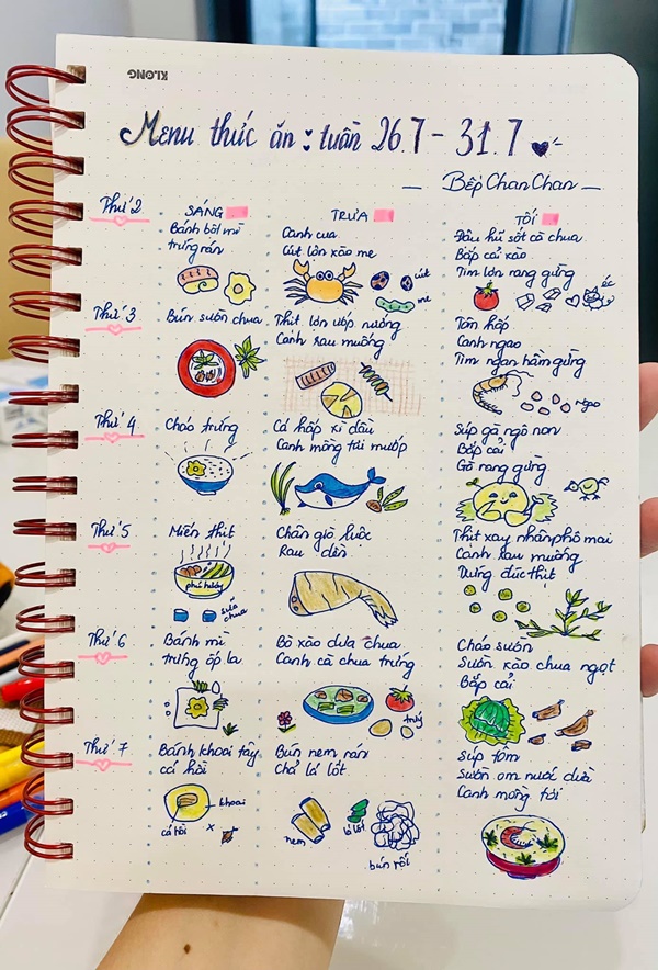 Nấu ăn vì đam mê, vợ đảm&nbsp;đều đặn cơm ngon canh ngọt&nbsp;cho chồng mang đi làm, tự vẽ cả menu&nbsp;cực độc đáo-14