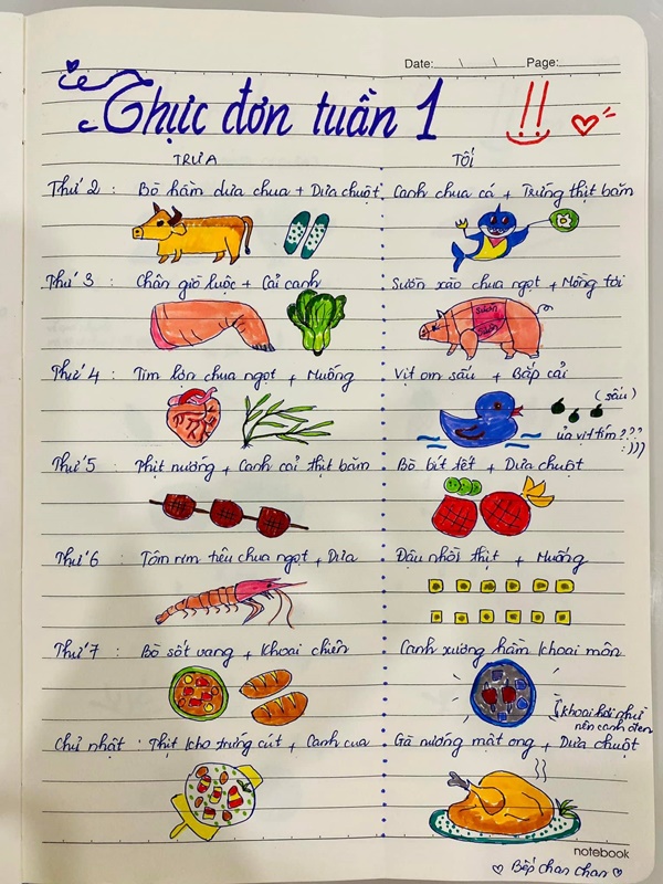 Nấu ăn vì đam mê, vợ đảm&nbsp;đều đặn cơm ngon canh ngọt&nbsp;cho chồng mang đi làm, tự vẽ cả menu&nbsp;cực độc đáo-16