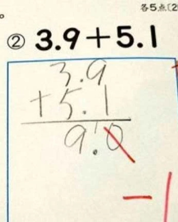 Bài Toán 3,9 + 5,1 = 9,0 bị giáo viên GẠCH SAI khiến phụ huynh bức xúc: Cô giải thích sao mà lãnh đạo Bộ Giáo dục phải lên tiếng-1