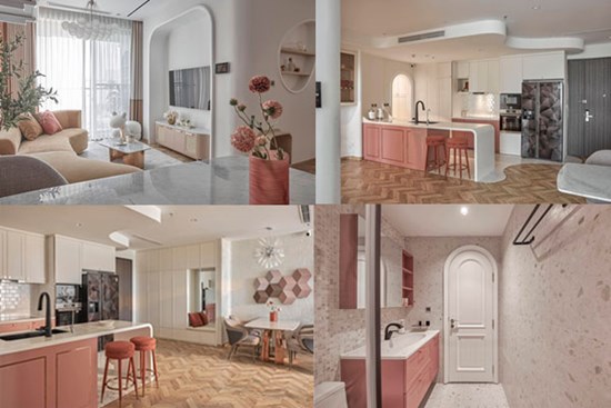 Nữ 9x thuyết phục chồng decor căn hộ 115m2 màu hồng đất ánh kim lãng mạn, sang xịn không hề sến
