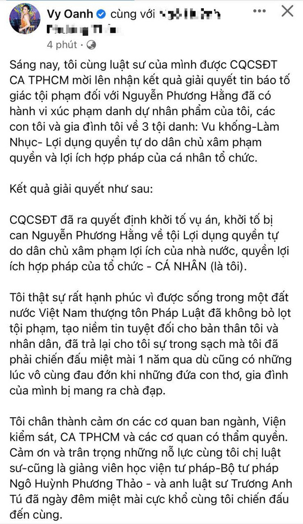 Vy Oanh: 1 năm qua, tôi đau đớn khi những đứa con thơ, gia đình của mình bị mang ra chà đạp-2