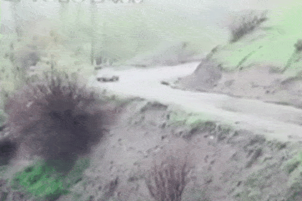 Clip: Mất lái khi vào cua, ô tô phi xuống sông như phim hành động