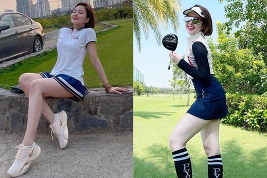 Thời trang chơi golf của hot girl Trâm Anh sexy hơn cả Hiền Hồ