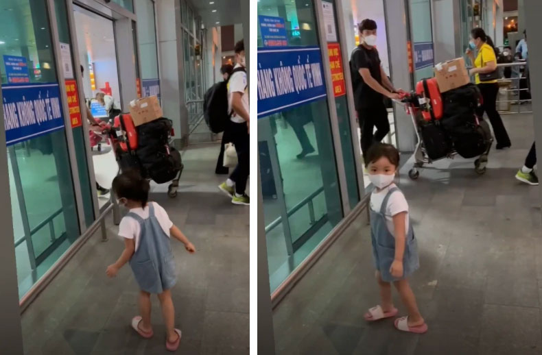 Con gái đến sân bay đón Quế Ngọc Hải về nhà sau nửa tháng đi xa thi đấu-1