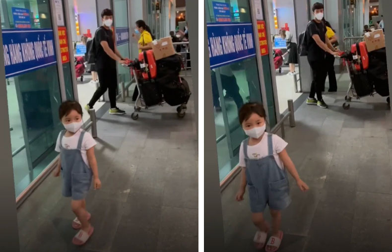 Con gái đến sân bay đón Quế Ngọc Hải về nhà sau nửa tháng đi xa thi đấu-2