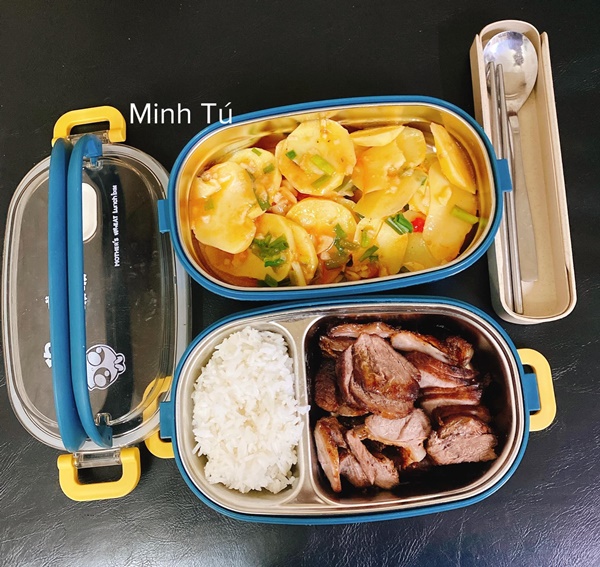 Cô gái Phú Thọ đảm đang chăm chồng, thực đơn hộp cơm mùa dịch ông xã mang đi làm ngon hết nước chấm-5